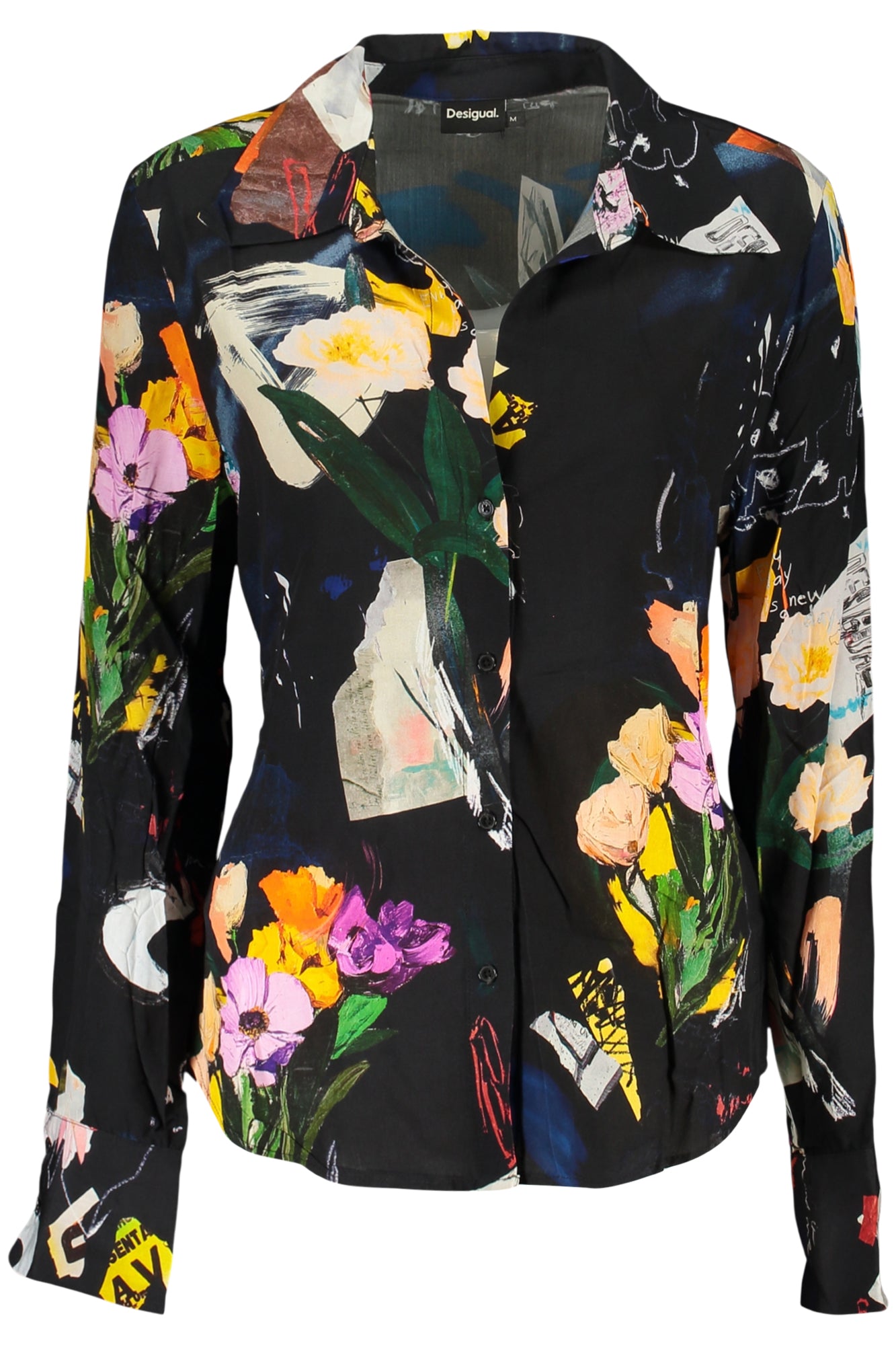 DESIGUAL CAMICIA MANICHE LUNGHE DONNA NERO