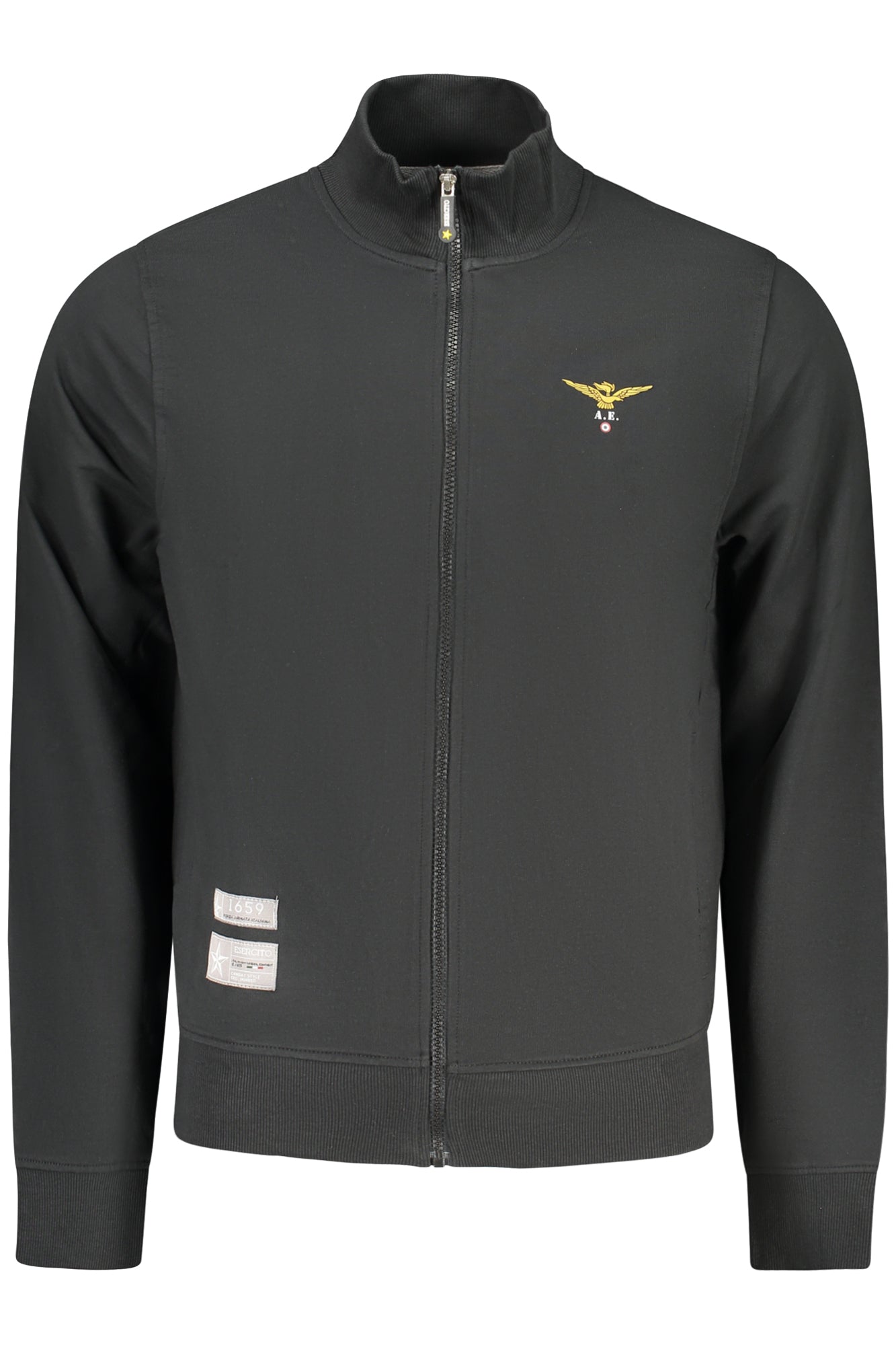 ACCADEMIA MILITARE FELPA CON ZIP UOMO NERO