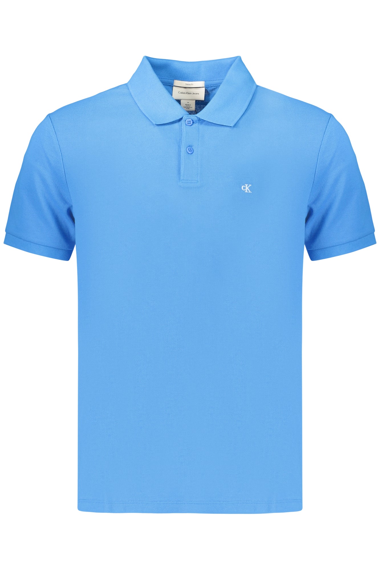 CALVIN KLEIN POLO MANICHE CORTE UOMO AZZURRO