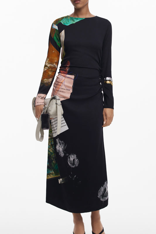 DESIGUAL ABITO LUNGO DONNA NERO