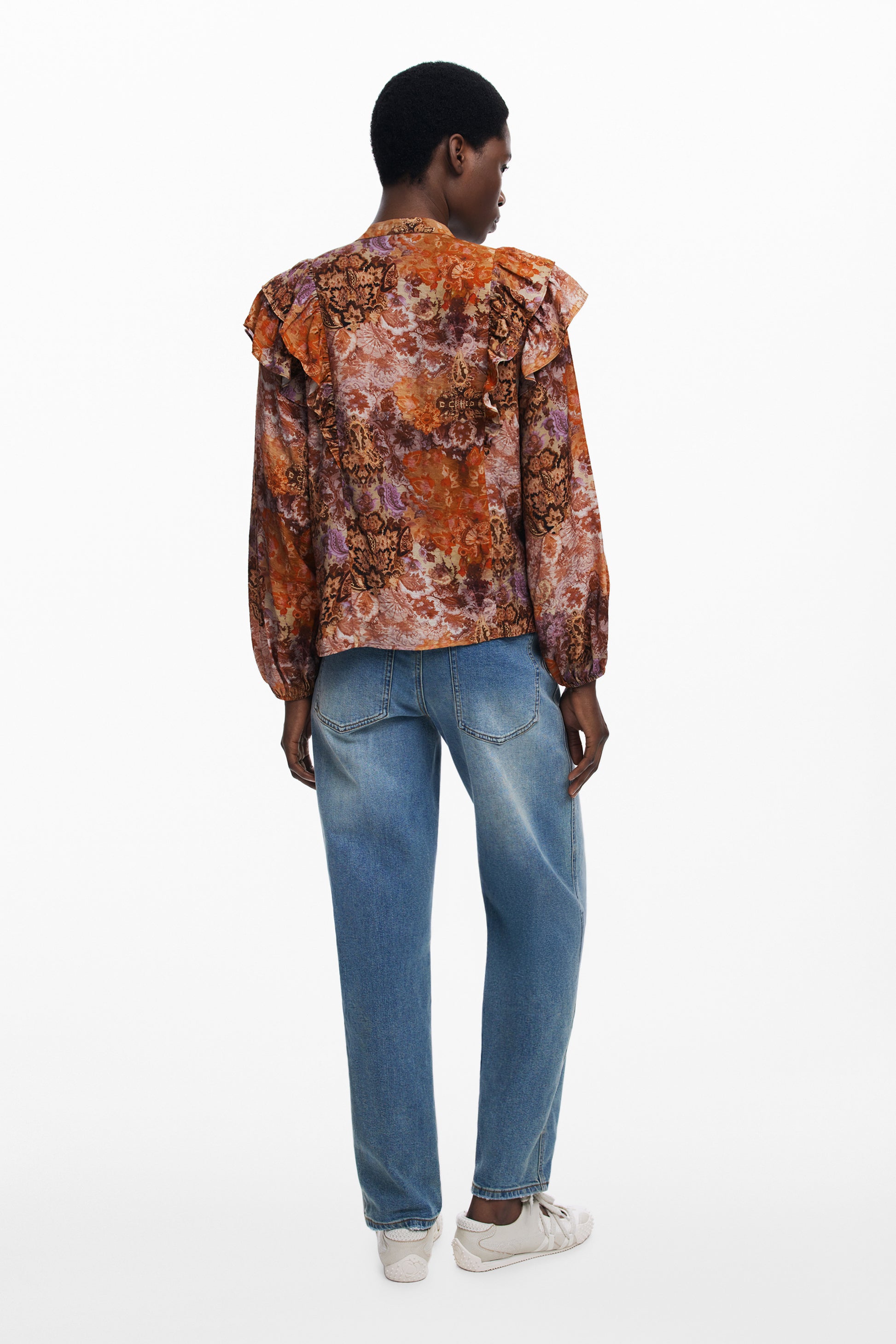 DESIGUAL CAMICIA MANICHE LUNGHE DONNA ARANCIO