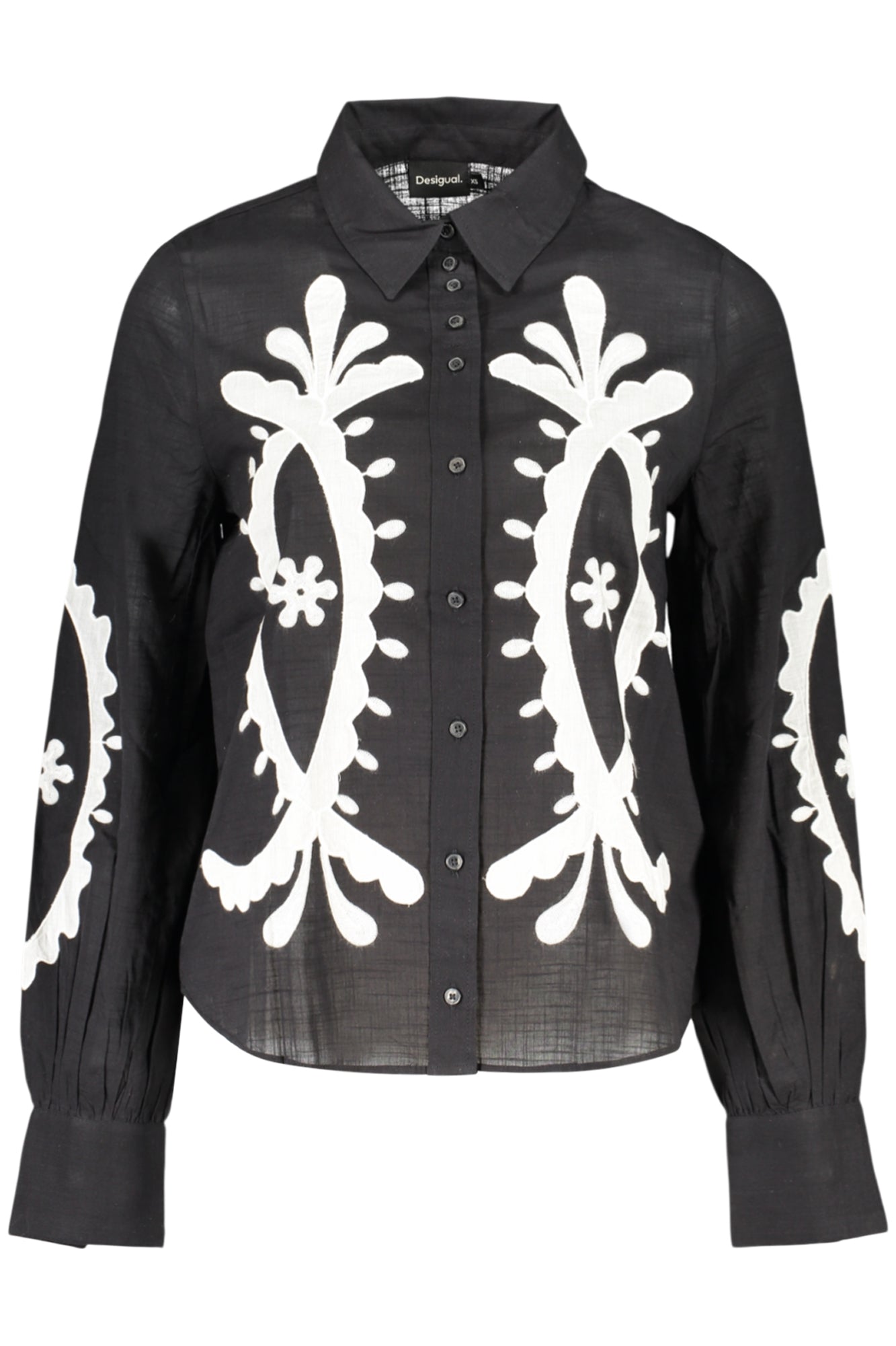 DESIGUAL CAMICIA MANICHE LUNGHE DONNA NERO