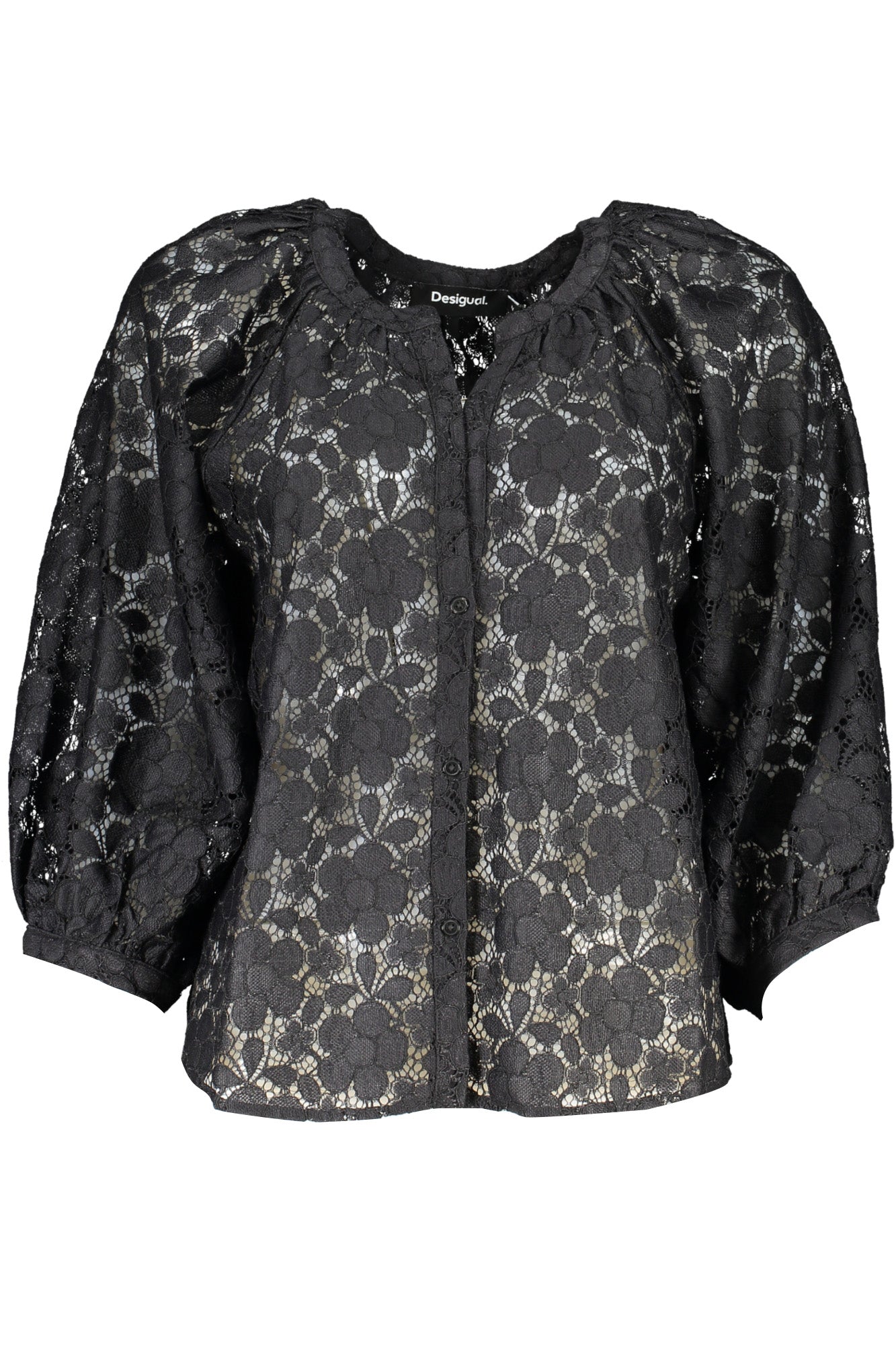 DESIGUAL CAMICIA MANICHE LUNGHE DONNA NERO