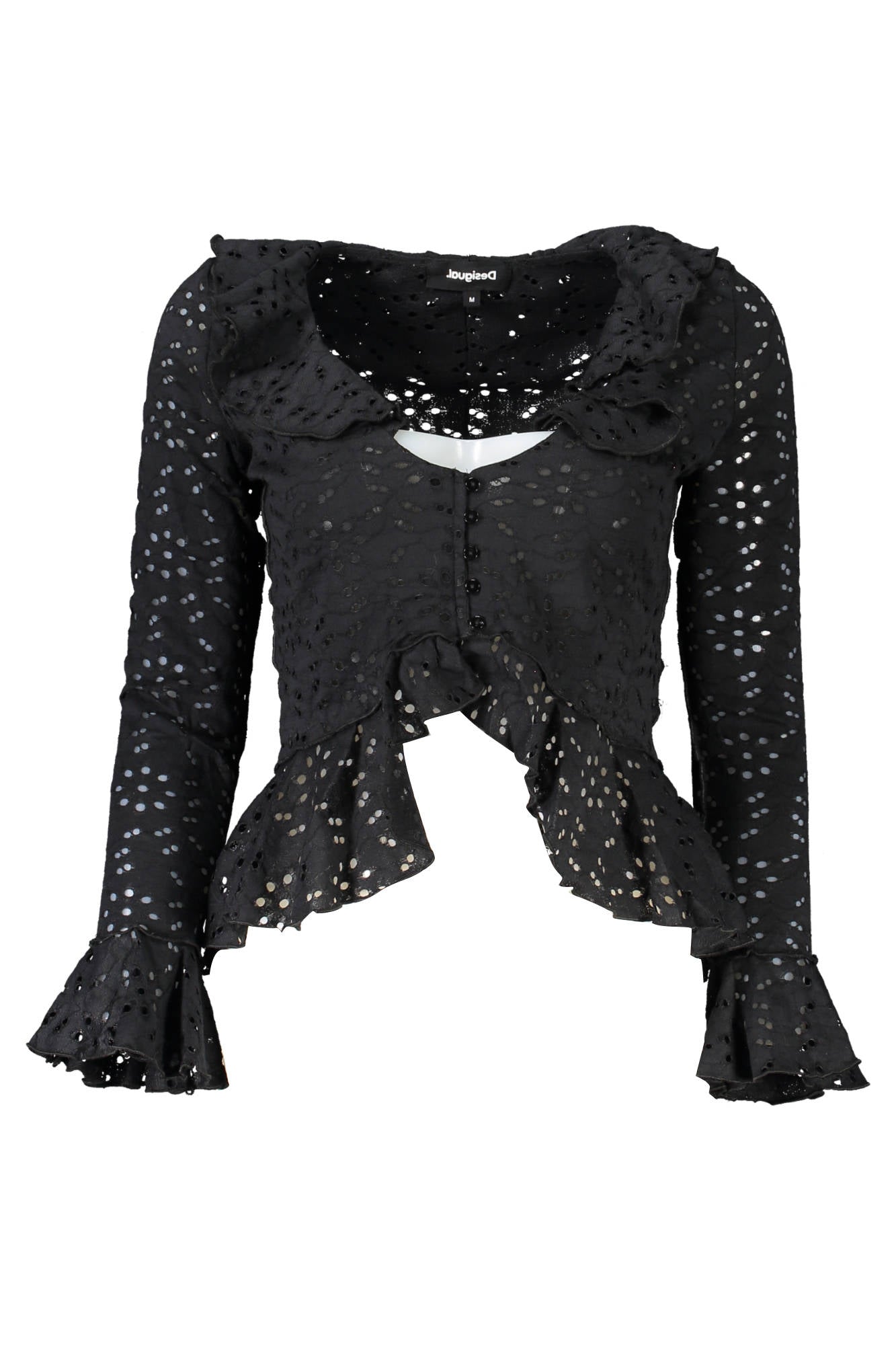 DESIGUAL CAMICIA MANICHE LUNGHE DONNA NERO