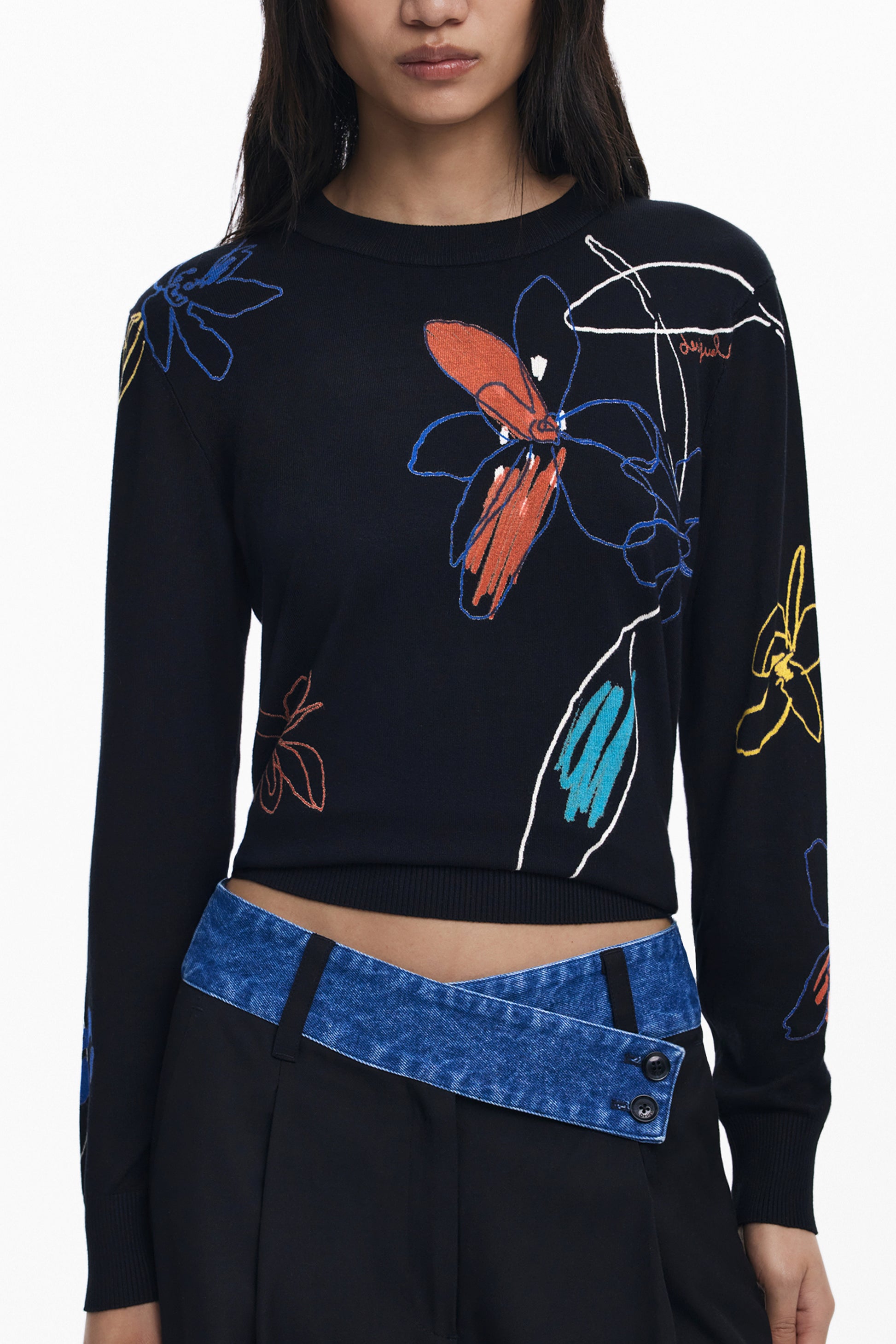 DESIGUAL MAGLIA DONNA NERO