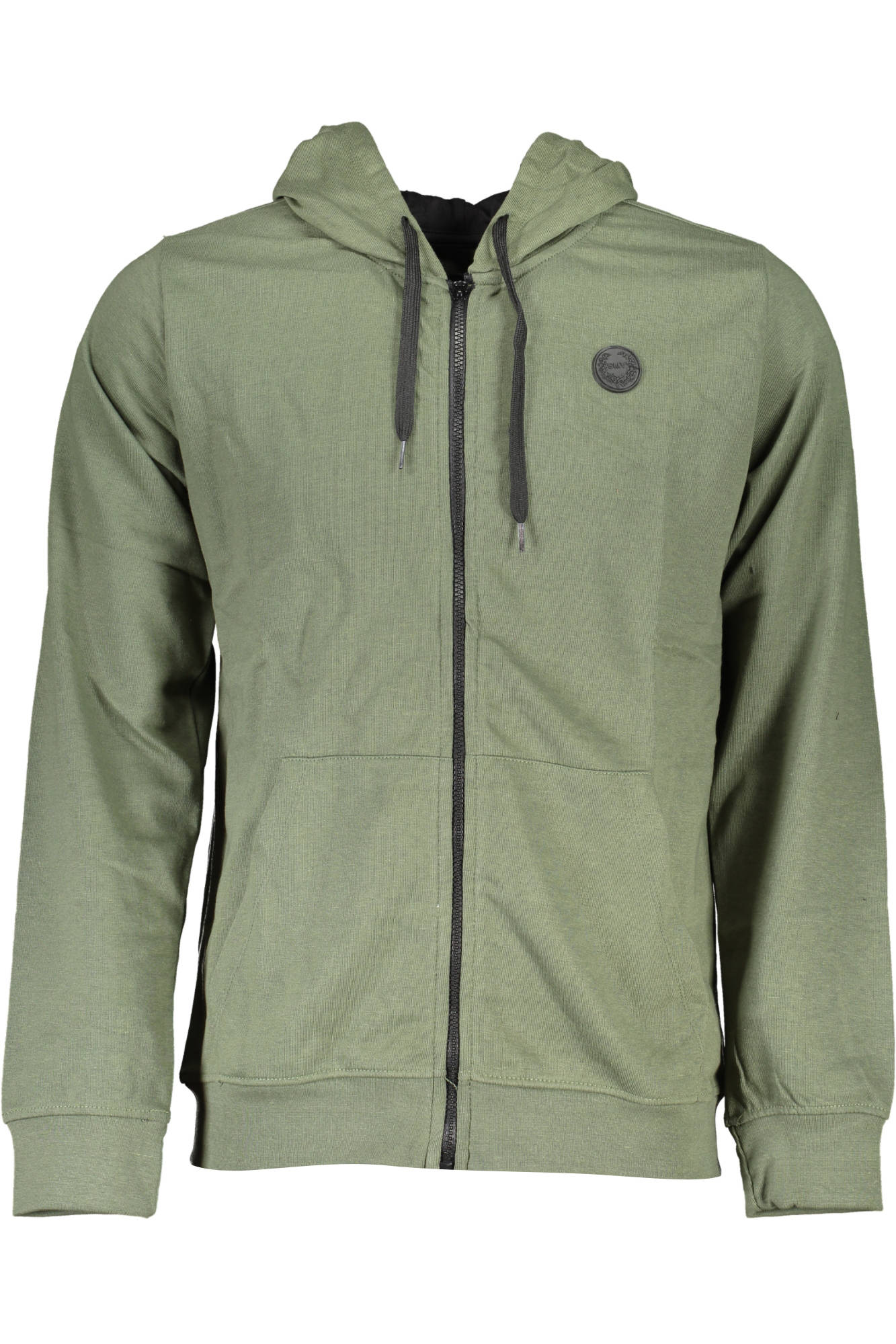 GIAN MARCO VENTURI FELPA CON ZIP UOMO VERDE