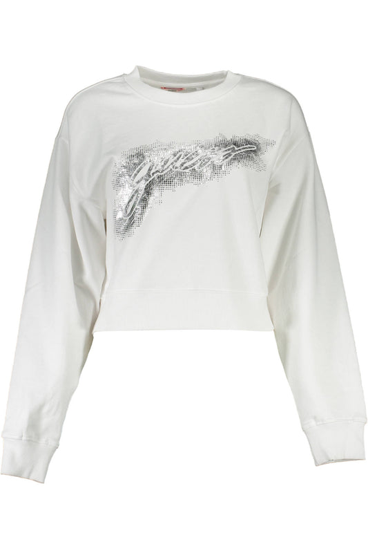GUESS JEANS FELPA SENZA ZIP DONNA BIANCO