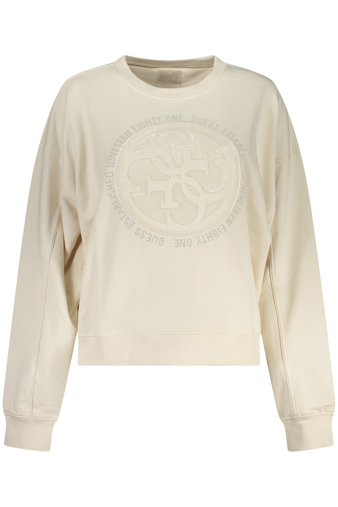 GUESS JEANS FELPA SENZA ZIP DONNA BIANCO