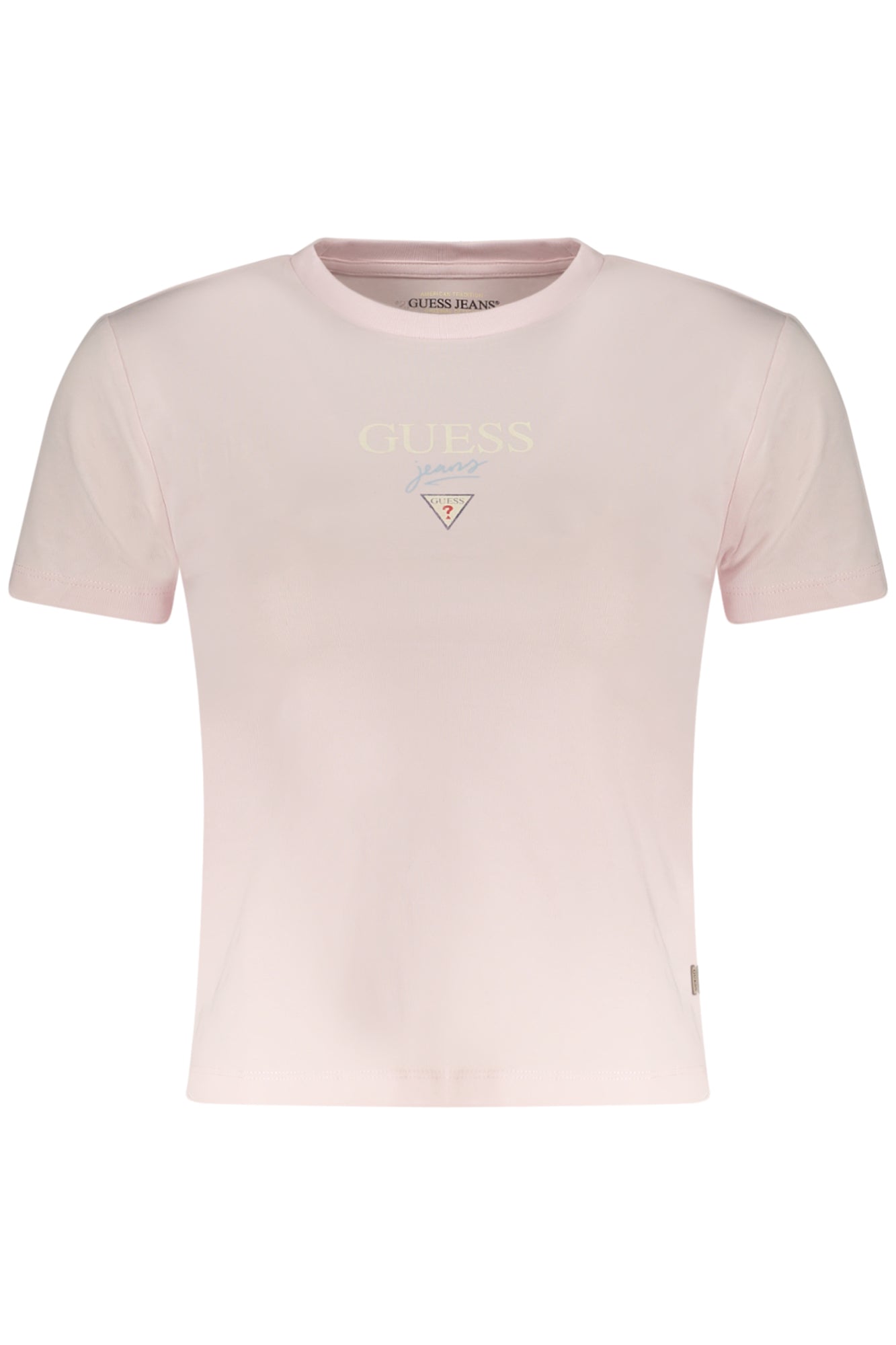 GUESS JEANS T-SHIRT MANICHE CORTE DONNA ROSA
