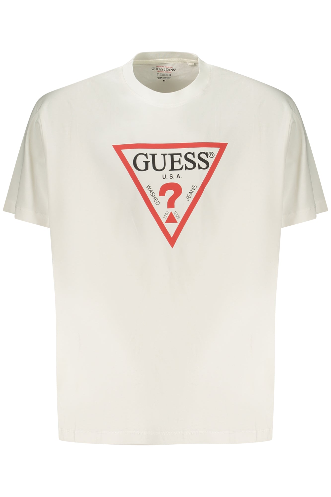GUESS JEANS T-SHIRT MANICHE CORTE UOMO BIANCO