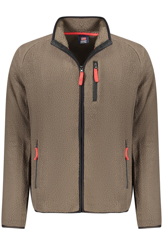 NORWAY 1963 FELPA CON ZIP UOMO MARRONE