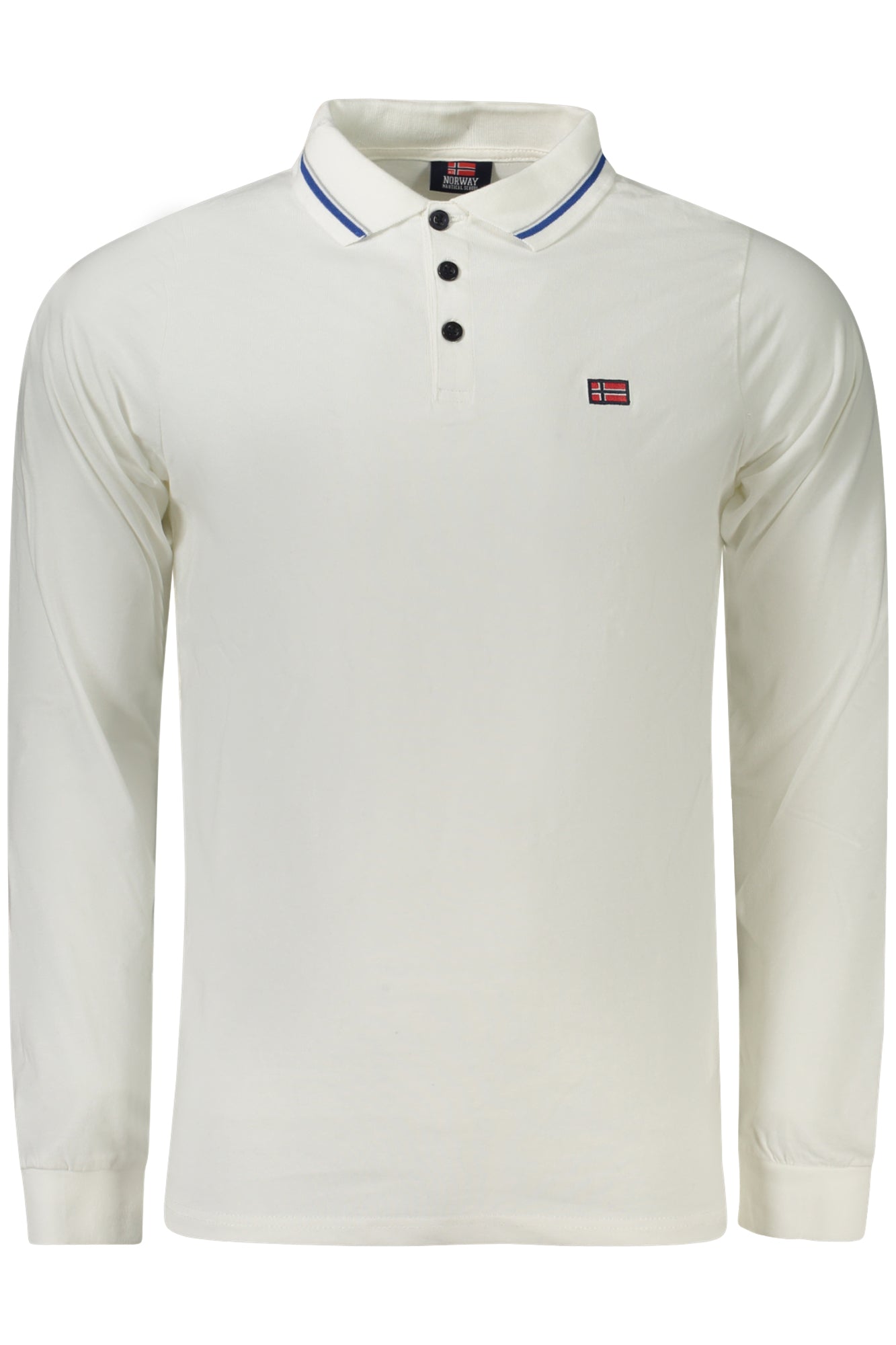 NORWAY 1963 POLO MANICHE LUNGHE UOMO BIANCO