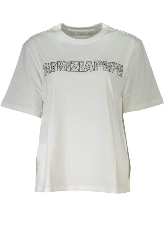 PATRIZIA PEPE T-SHIRT MANICHE CORTE DONNA BIANCO