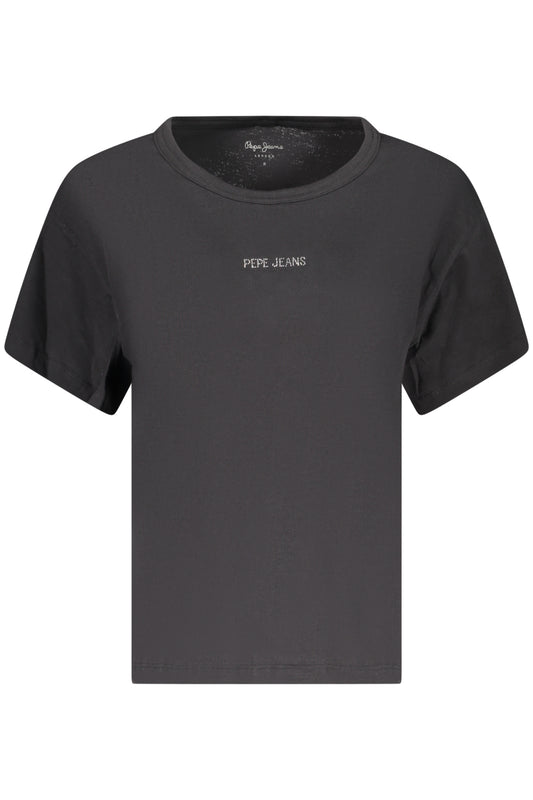 PEPE JEANS T-SHIRT MANICHE CORTE DONNA NERO