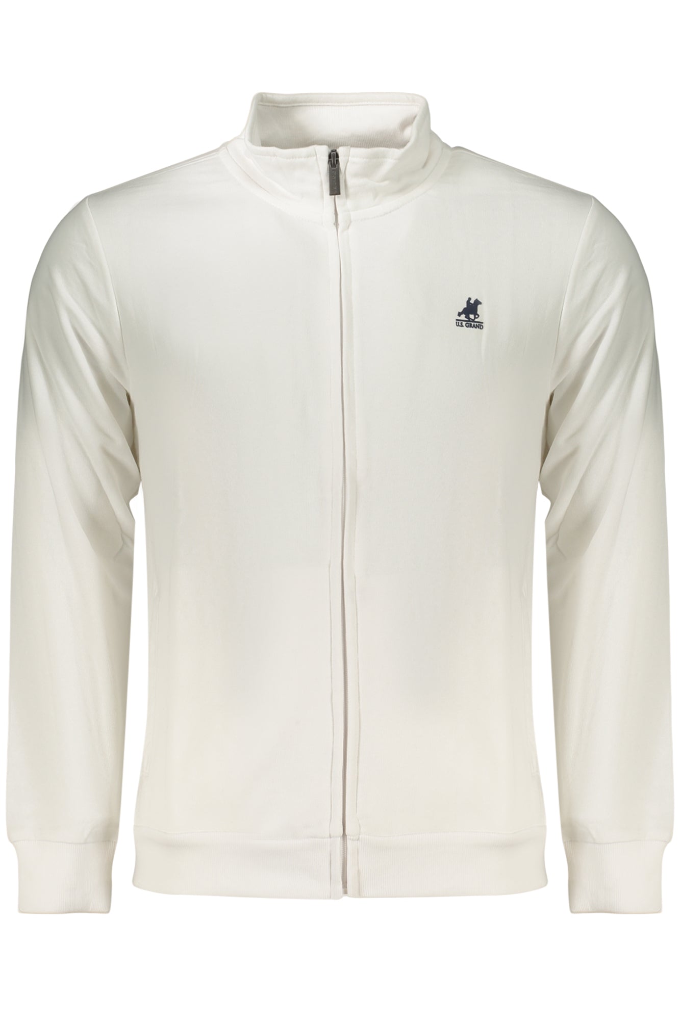 U.S. GRAND FELPA CON ZIP UOMO BIANCO