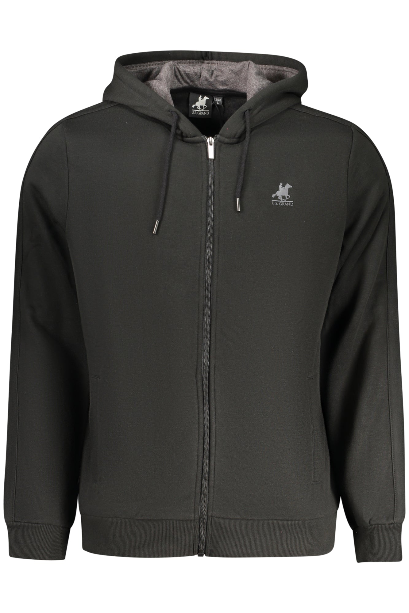 U.S. GRAND FELPA CON ZIP UOMO NERO