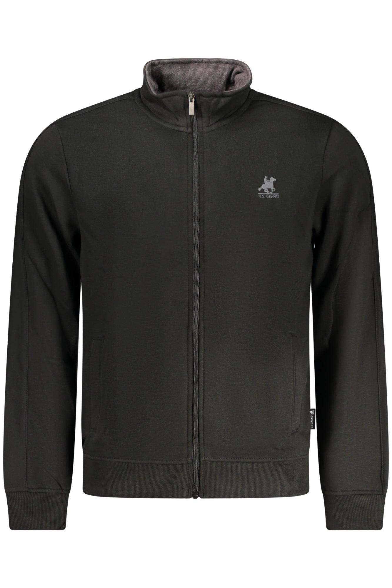U.S. GRAND FELPA CON ZIP UOMO NERO