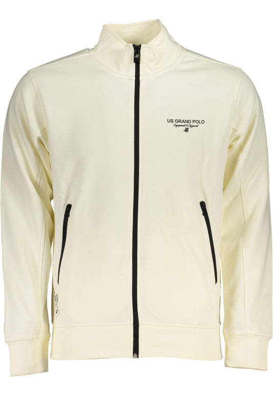 U.S. GRAND FELPA CON ZIP UOMO BIANCO