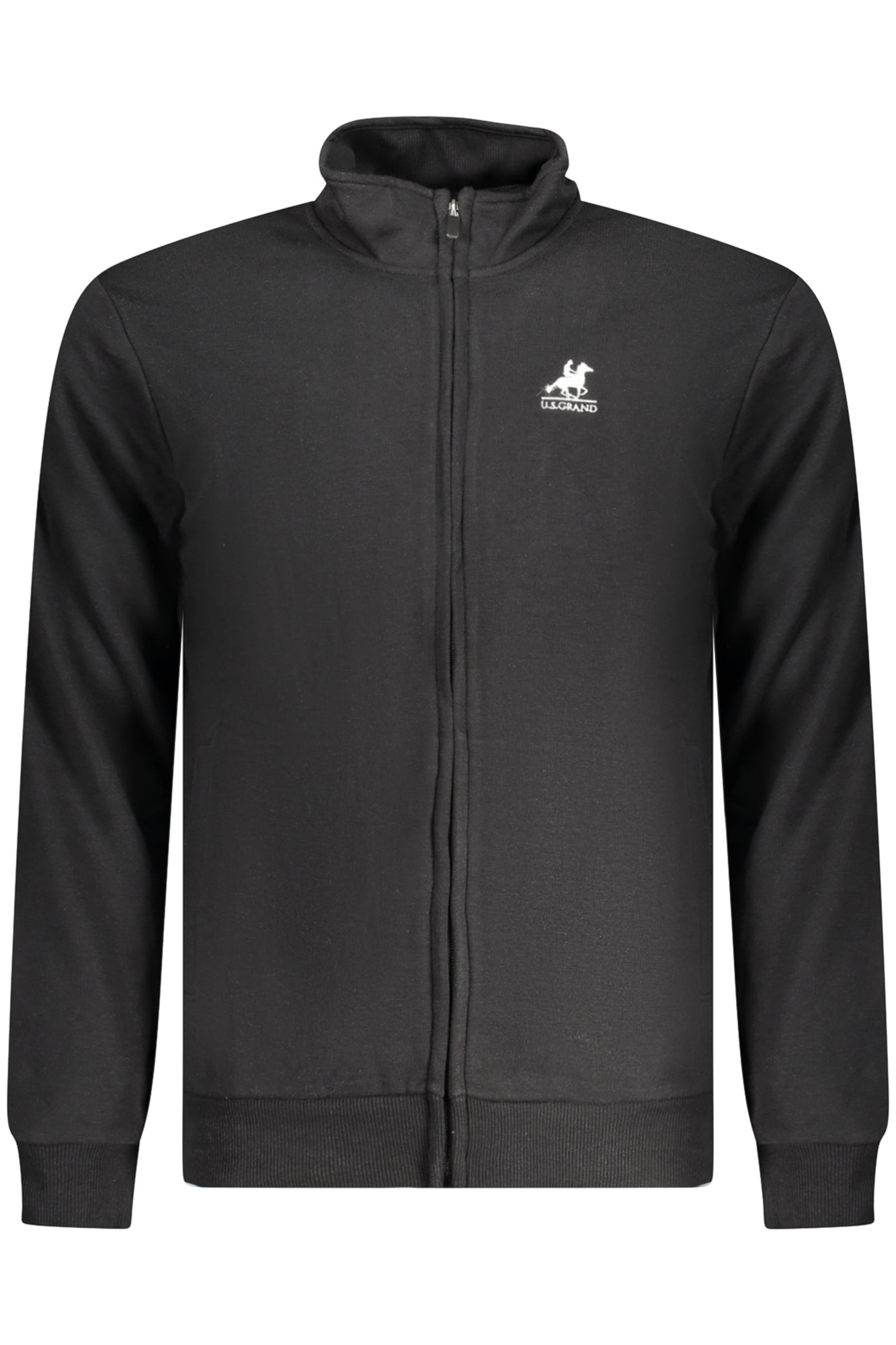 U.S. GRAND FELPA CON ZIP UOMO NERO