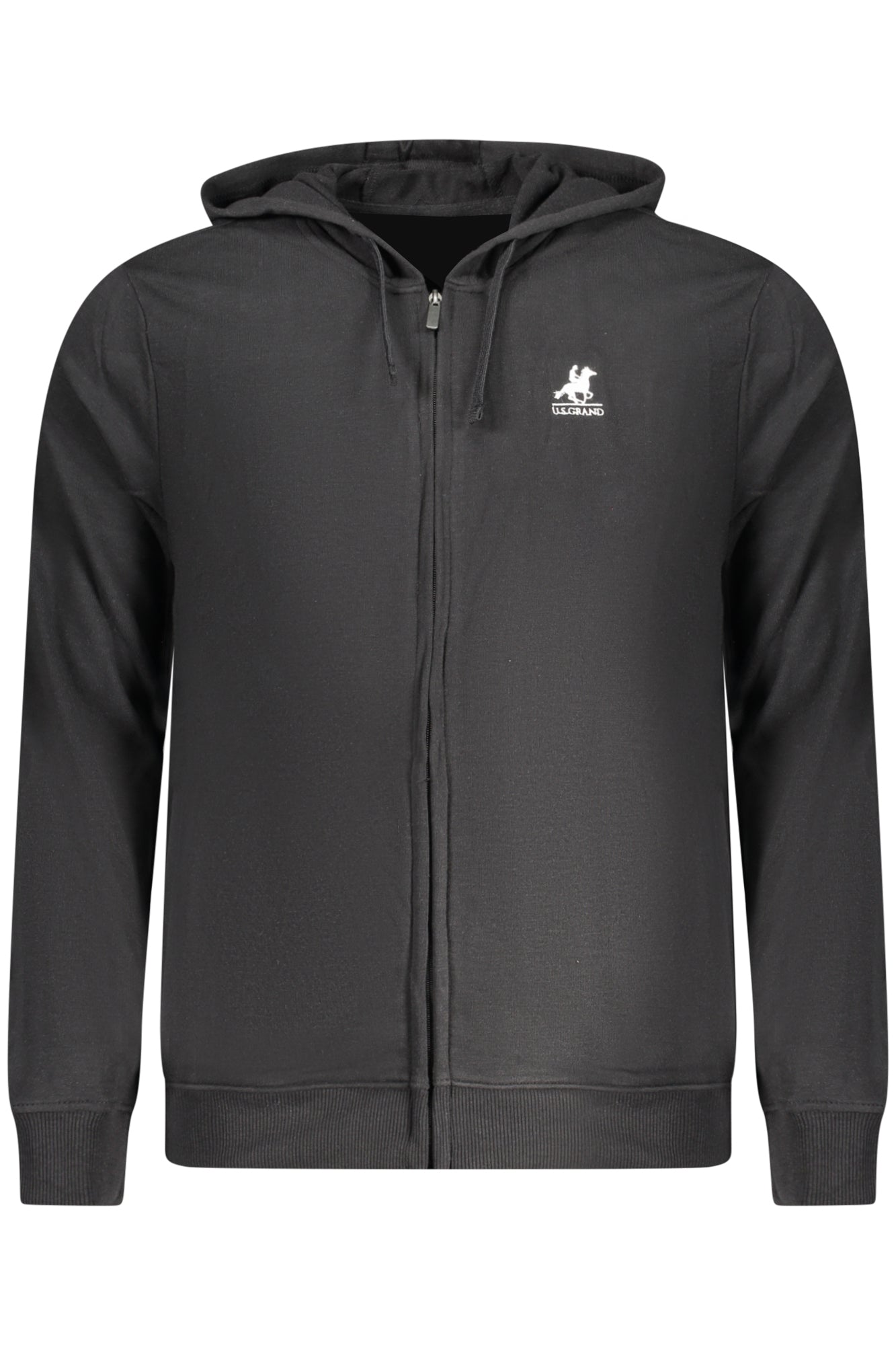 U.S. GRAND FELPA CON ZIP UOMO NERO