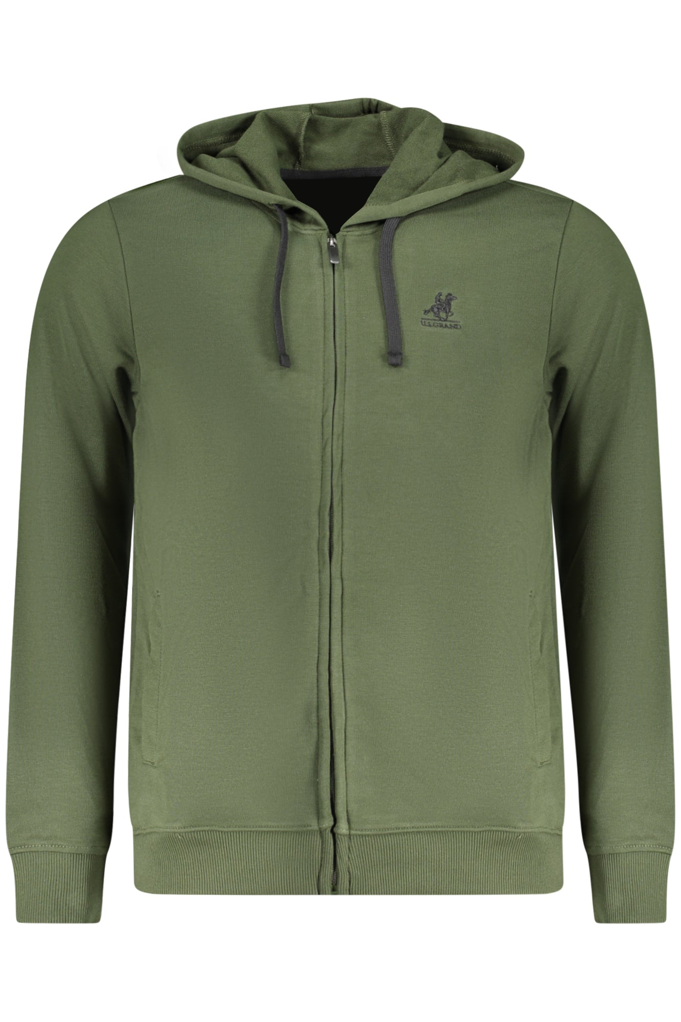 U.S. GRAND FELPA CON ZIP UOMO VERDE