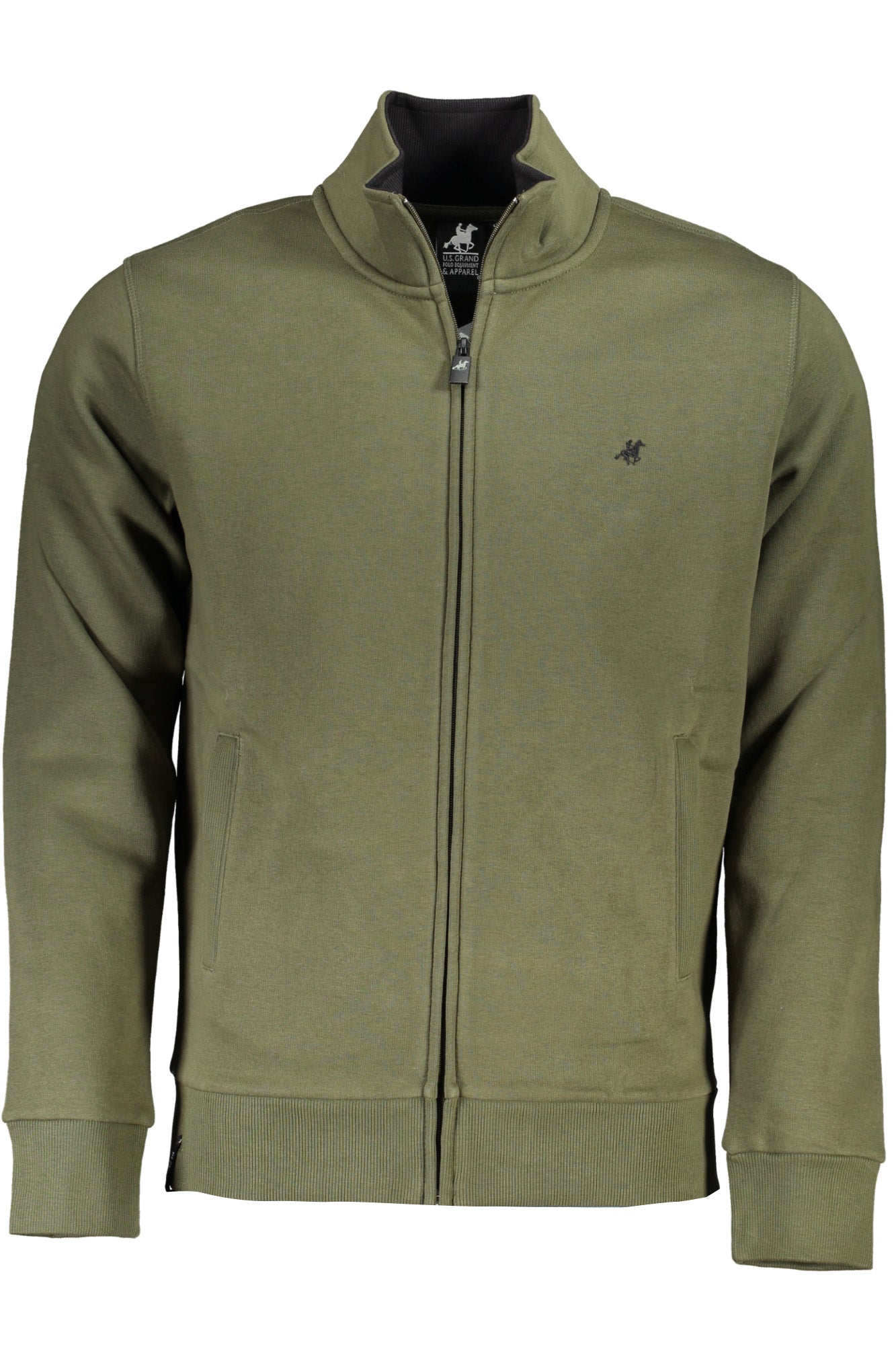 U.S. GRAND FELPA CON ZIP UOMO VERDE